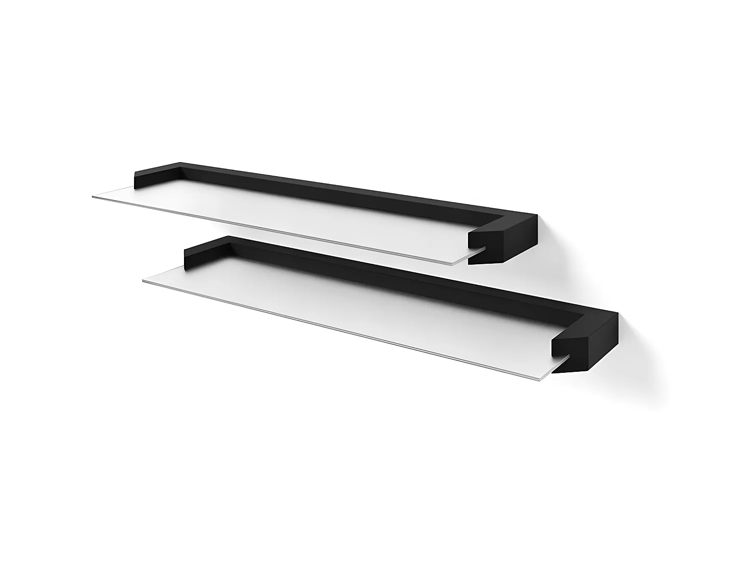 Etagère murale lot de 2 couleur Noir 60x3,7x19,5cm AURIS