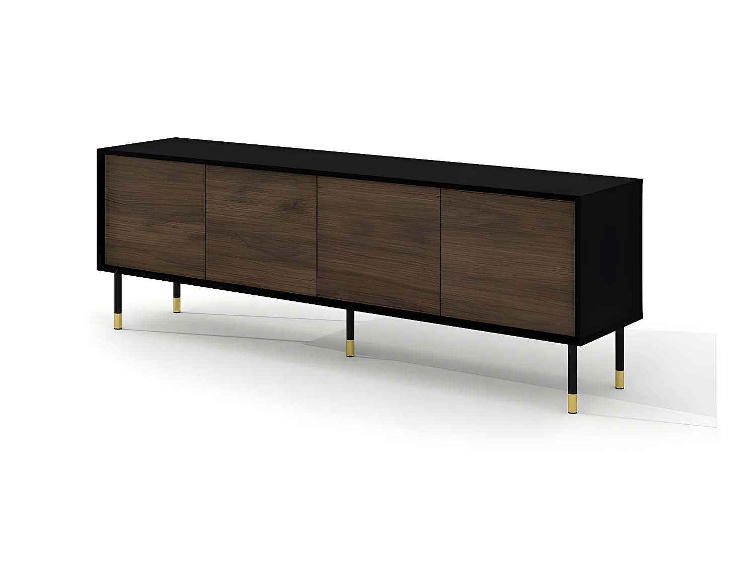Meuble TV 180x40x60 cm meuble Hi-fi luxueux sur pied couleur du chêne Catane MESHEWOOD