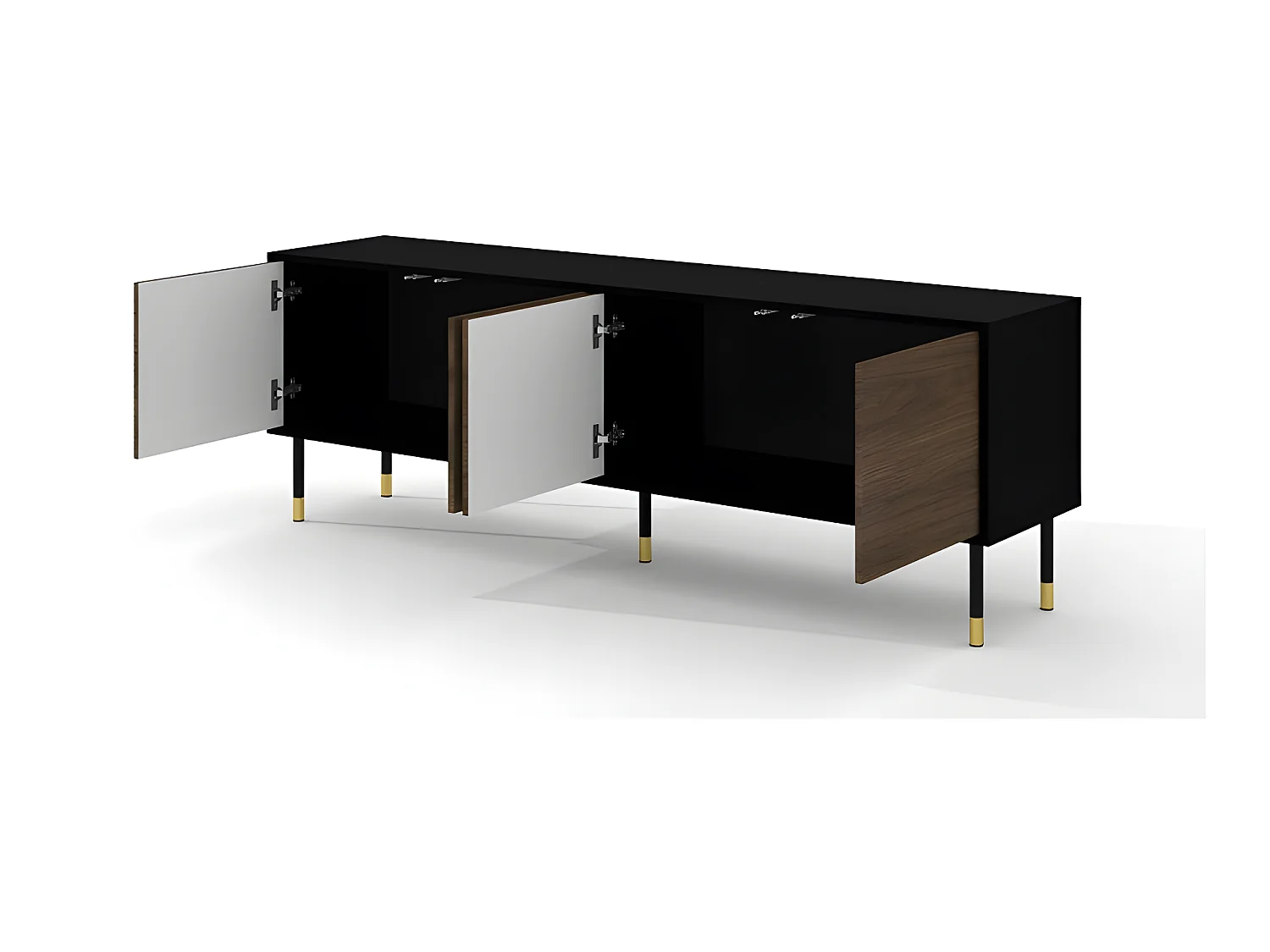 Meuble TV 180x40x60 cm meuble Hi-fi luxueux sur pied couleur du chêne Catane MESHEWOOD