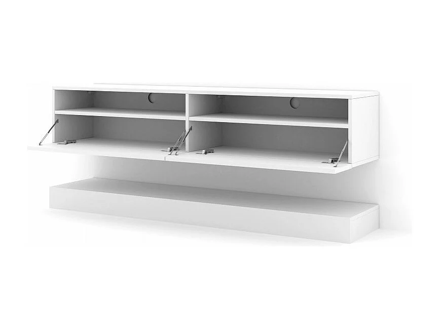 Meuble TV Duo 160 cm suspendu blanc mat sideboeard