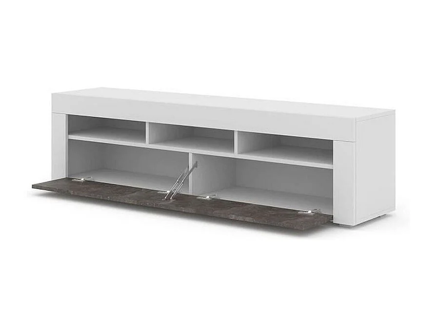 TV-Möbel MORENO 160 cm universell Weiß Matt / Dunkles Beton