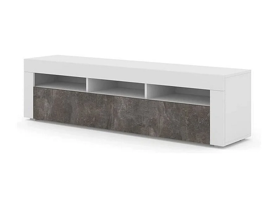 Mueble de TV MORENO 160 cm universal blanco mate / concreto oscuro