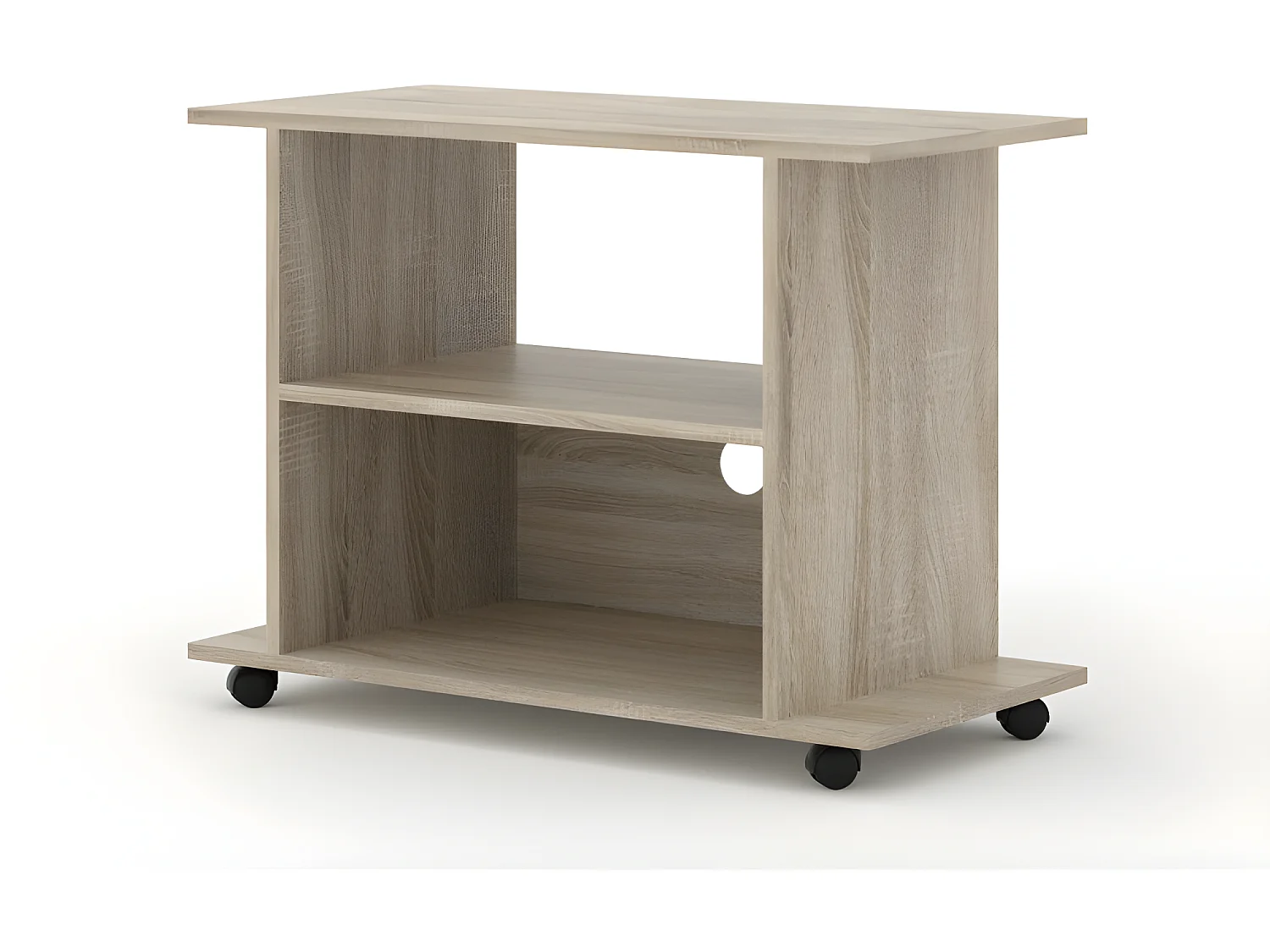 Meuble TV Commode TV Yogi Sonoma 60x80x40cm (HxlxP) 2étagères avec roues design moderne de haute qualité