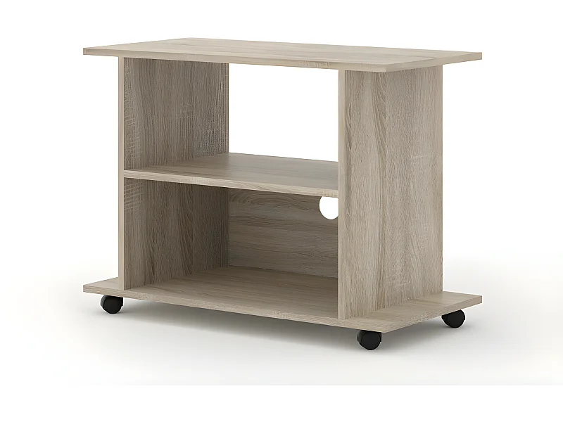Meuble TV Commode TV Yogi Sonoma 60x80x40cm (HxlxP) 2étagères avec roues design moderne de haute qualité