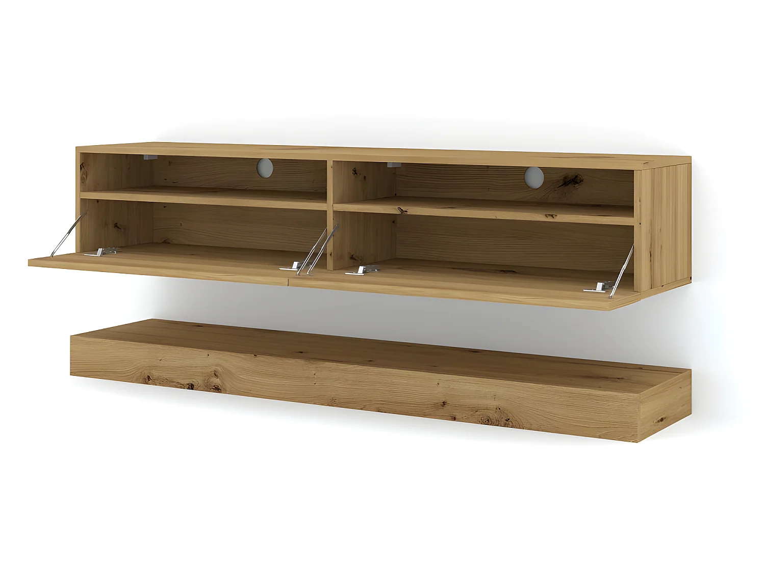 Meuble TV DUO 160 cm suspendu Artisan sideboeard avec étagère