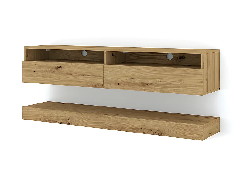 Meuble TV DUO 160 cm suspendu Artisan sideboeard avec étagère