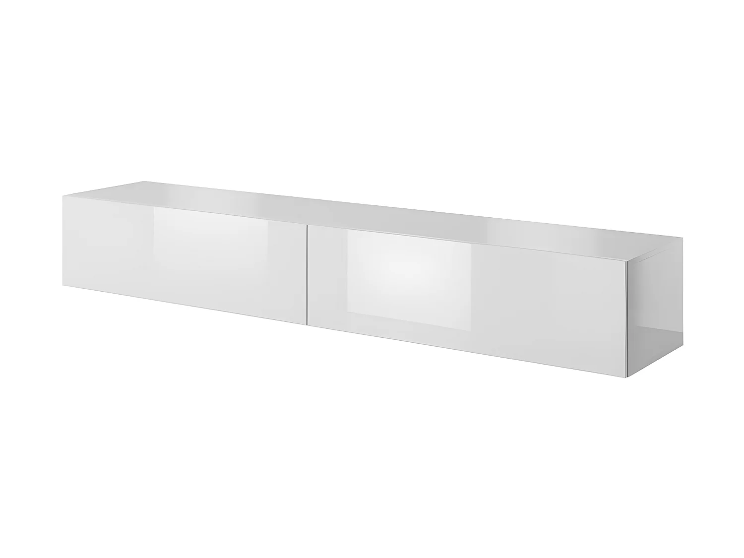 Meuble TV Blanc brillant 200x30x40cm SLIKA à suspendre meuble Hi-fi luxueux sideboeard commode