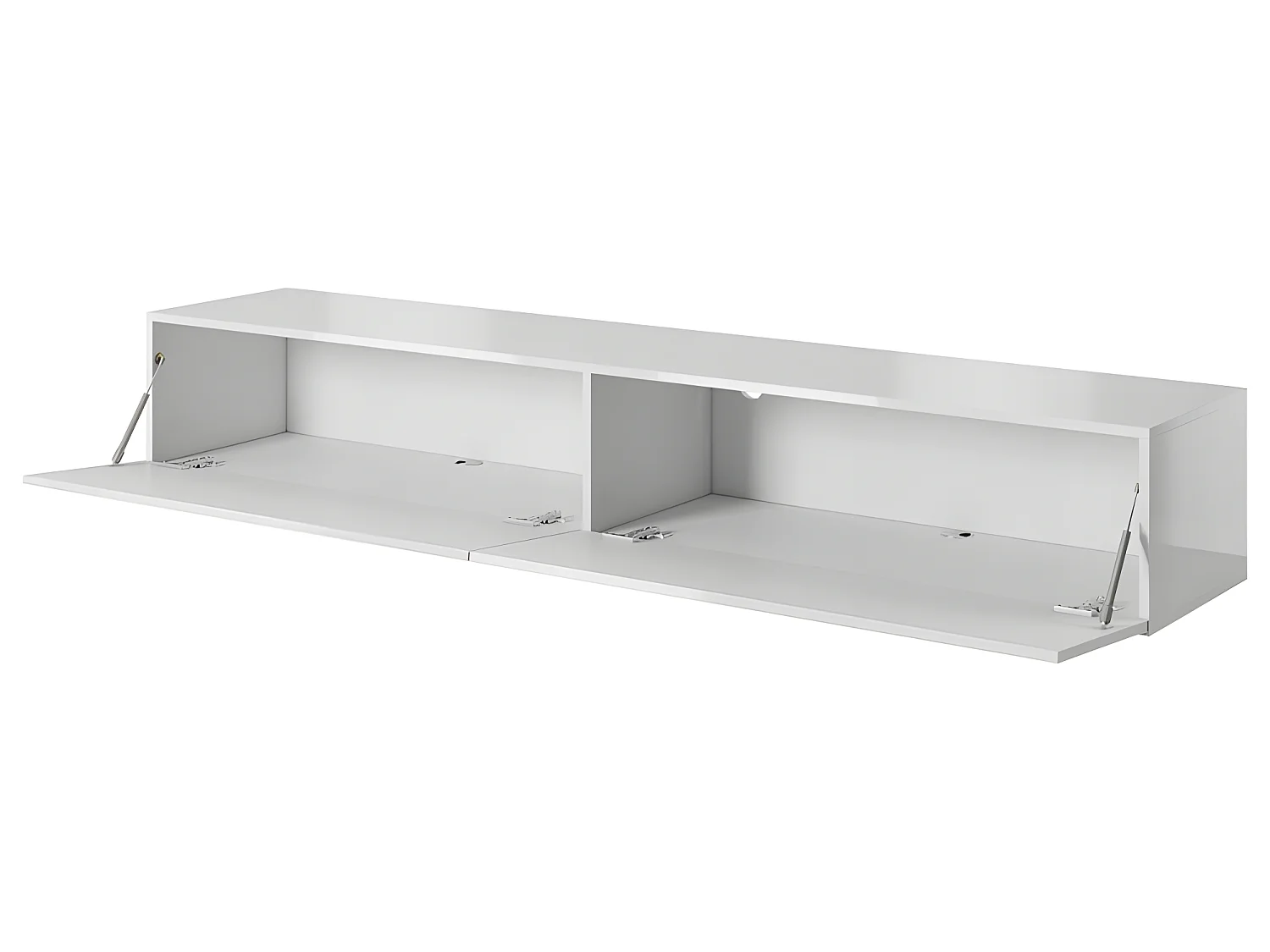 Meuble TV Blanc brillant 200x30x40cm SLIKA à suspendre meuble Hi-fi luxueux sideboeard commode