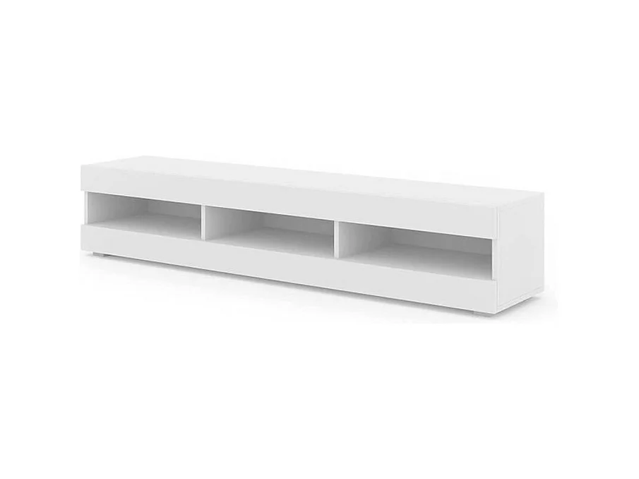 Manta Meuble TV bas universel 160 cm à suspendre ou à poser Blanc mat