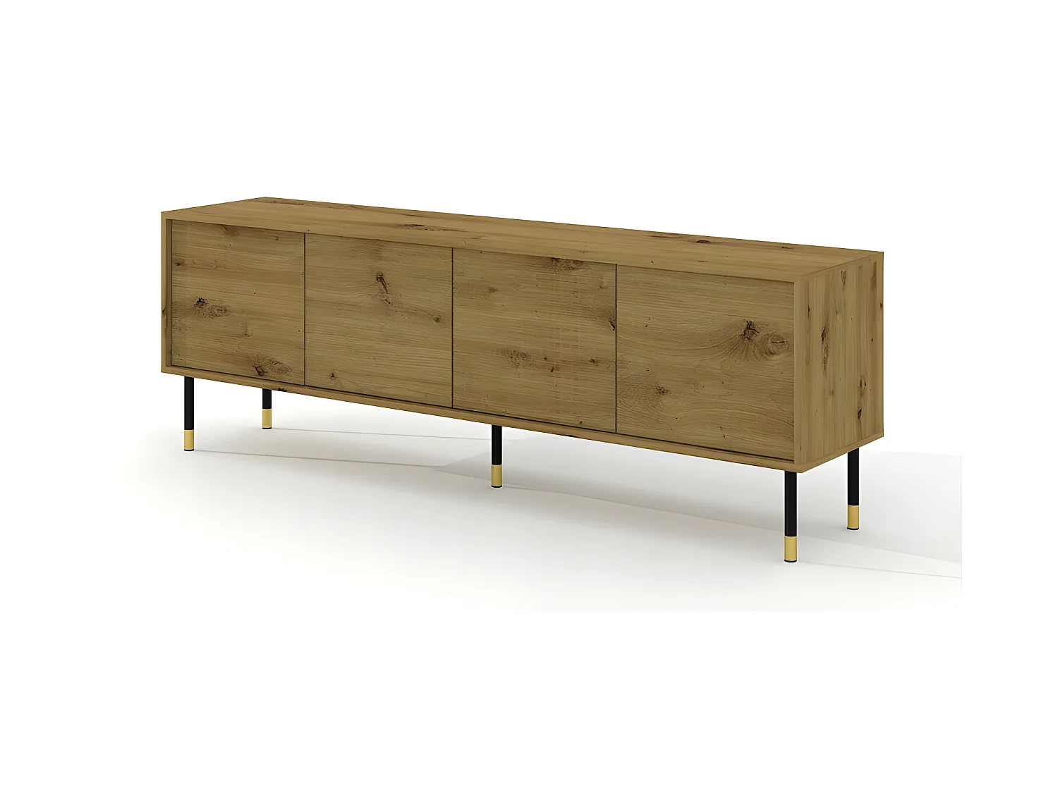 Meuble TV 180x40x60 cm meuble Hi-fi luxueux sur pied couleur Chêne artisan MESHEWOOD