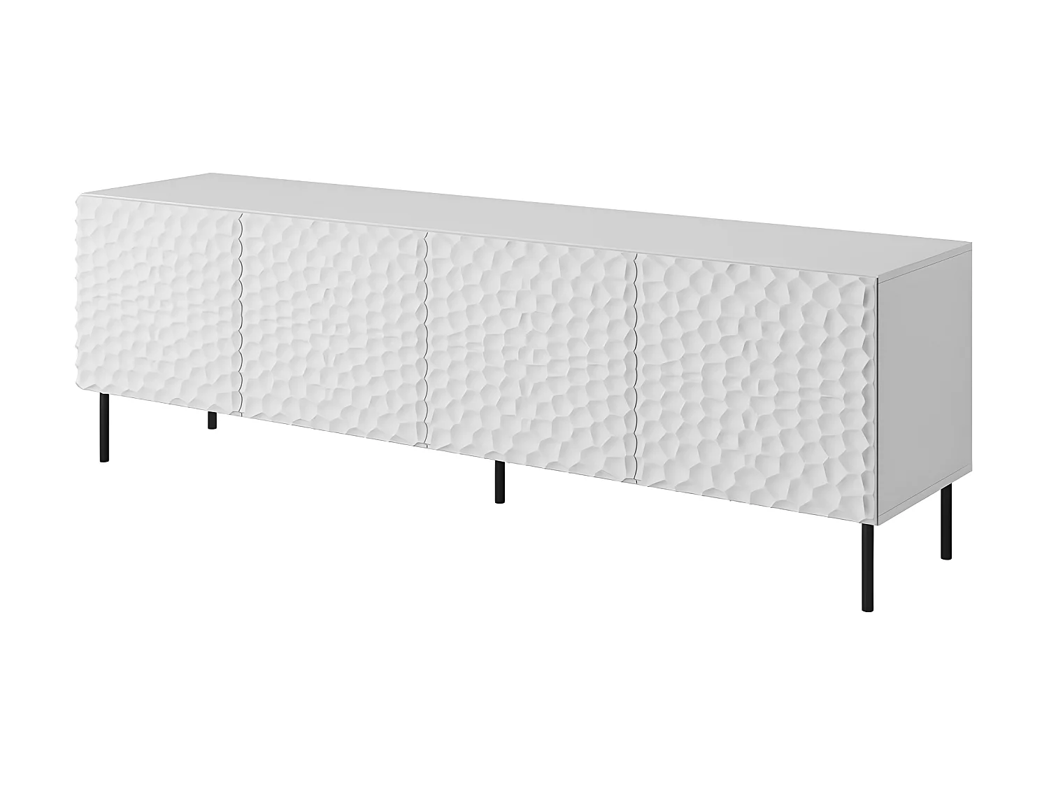 Meuble TV 190x60x41 cm meuble Hi-fi luxueux sideboeard sur pied blanc mat HOTI