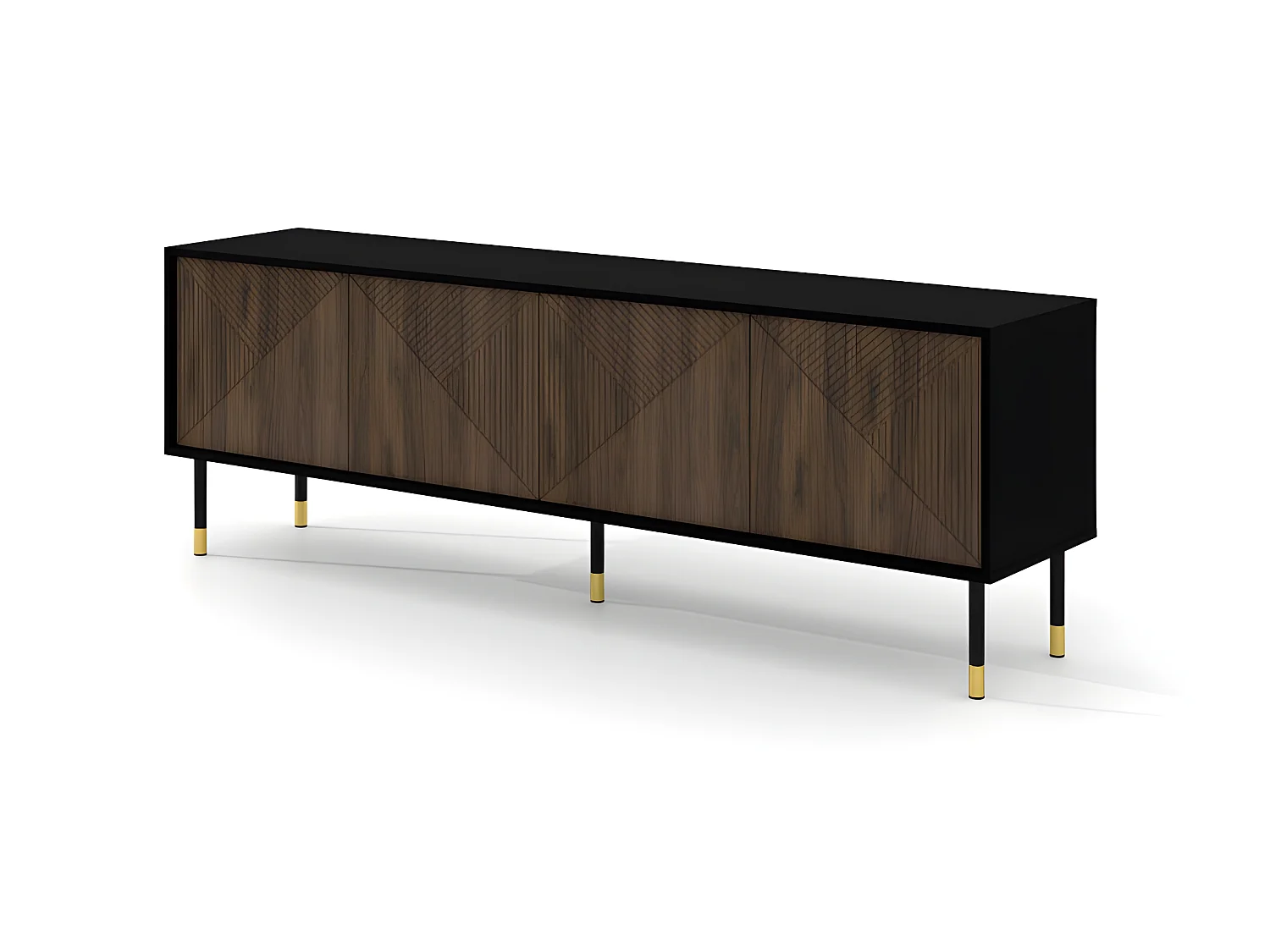 Meuble TV 180x40x60 cm meuble Hi-fi luxueux sur pied couleur Chêne catane WODUN