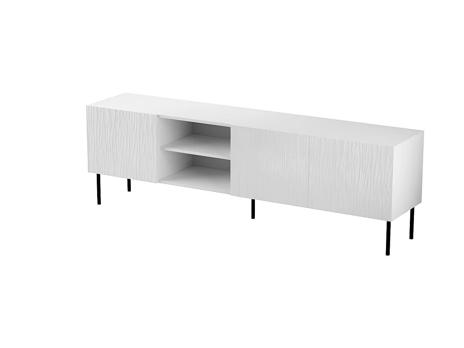 Meuble TV 190x60x41 cm meuble Hi-fi luxueux sideboeard sur pied blanc mat YOUNGE