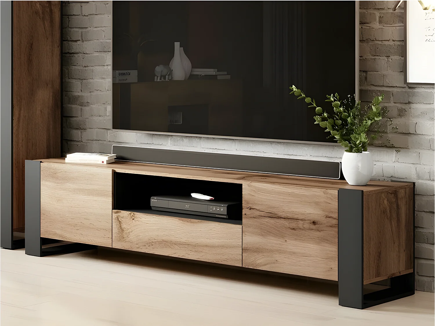 Meuble TV 180x48x44 cm  Wotan WOODY meuble Hi-fi luxueux sideboeard commode sur pied