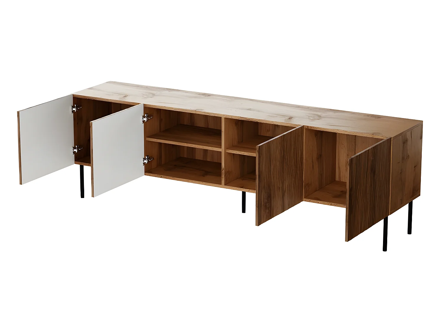 Meuble TV 190x60x41 cm meuble Hi-fi luxueux sideboeard sur pied Wotan artisan YOUNGE