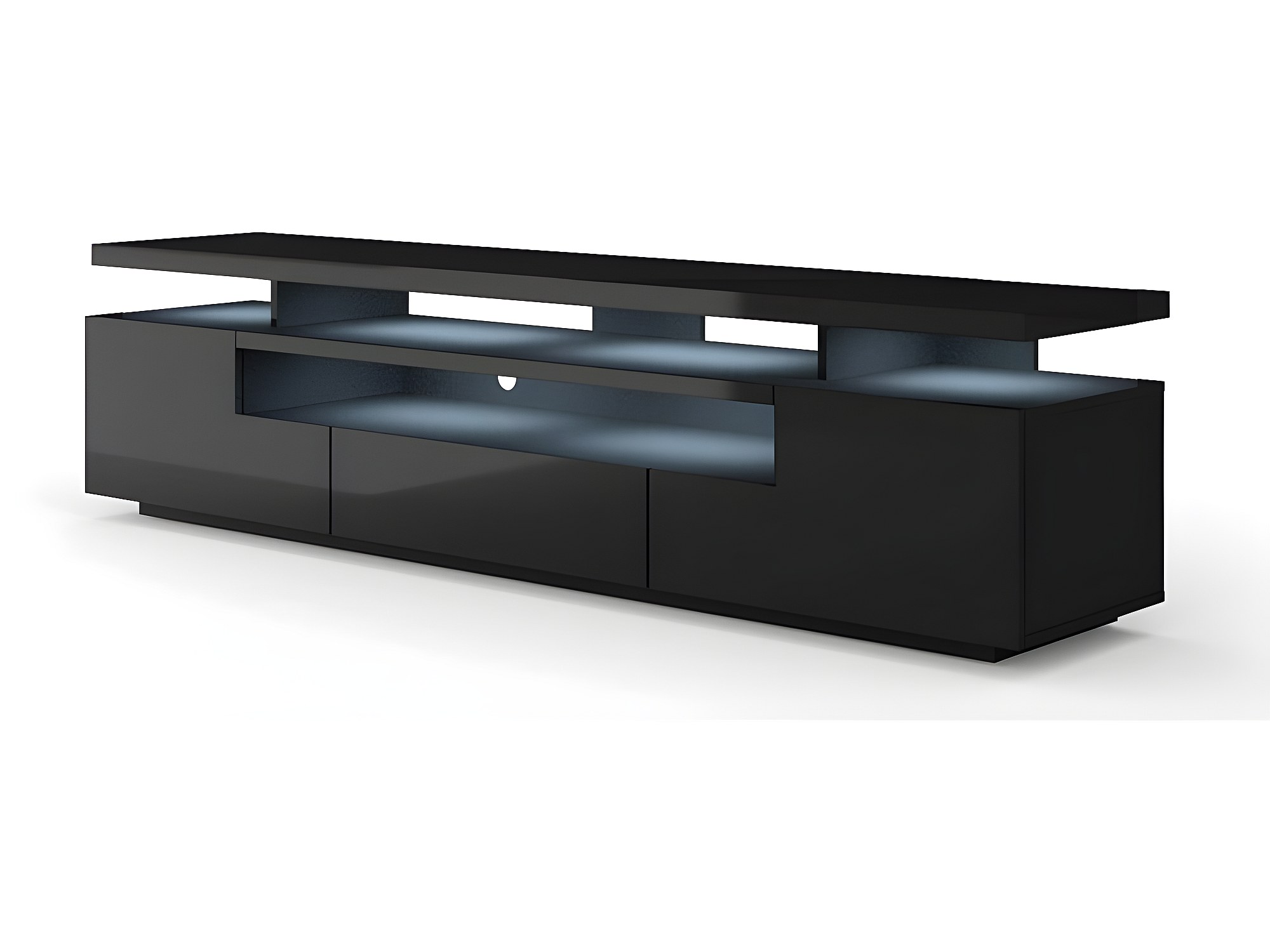 Meuble TV / Buffet Noir Style Vintage – 150 Cm – Palazzo Int – NEUF
