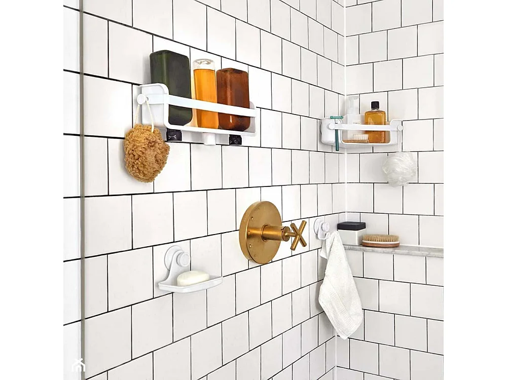 Badezimmer-Mehrzweckhalter mit Gummisauger ausgestattet