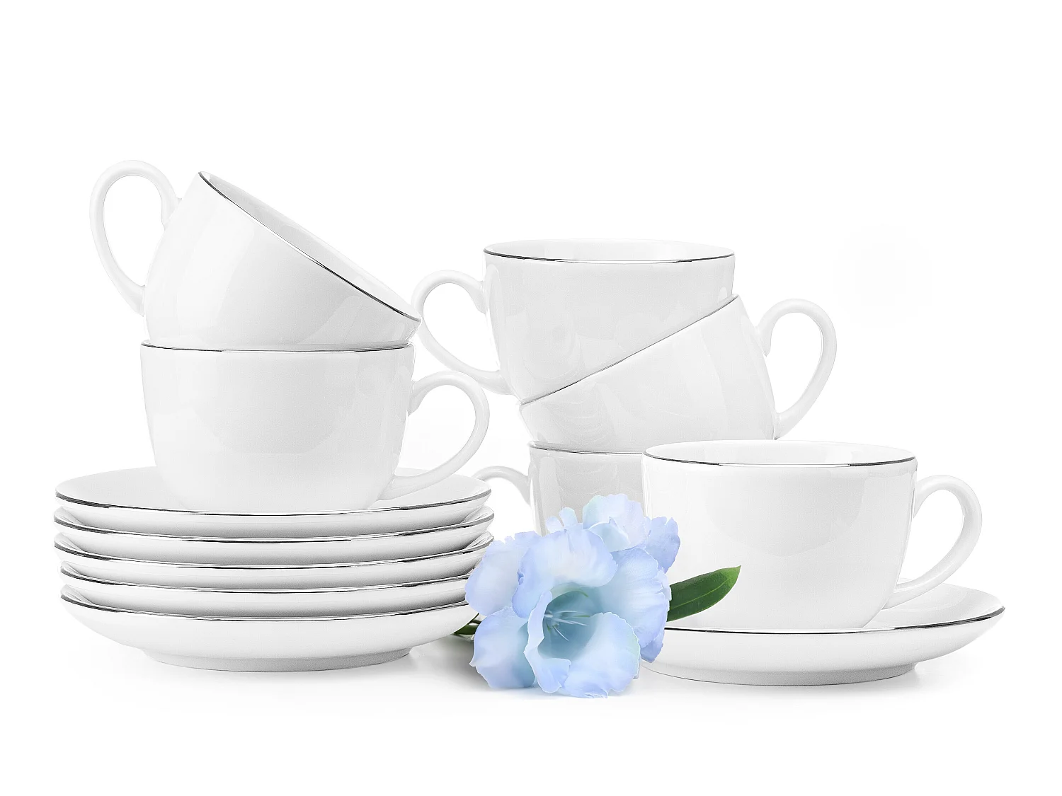 Kaffeetasse mit Untertasse 6 tlg. - Weiß - MUSCARI