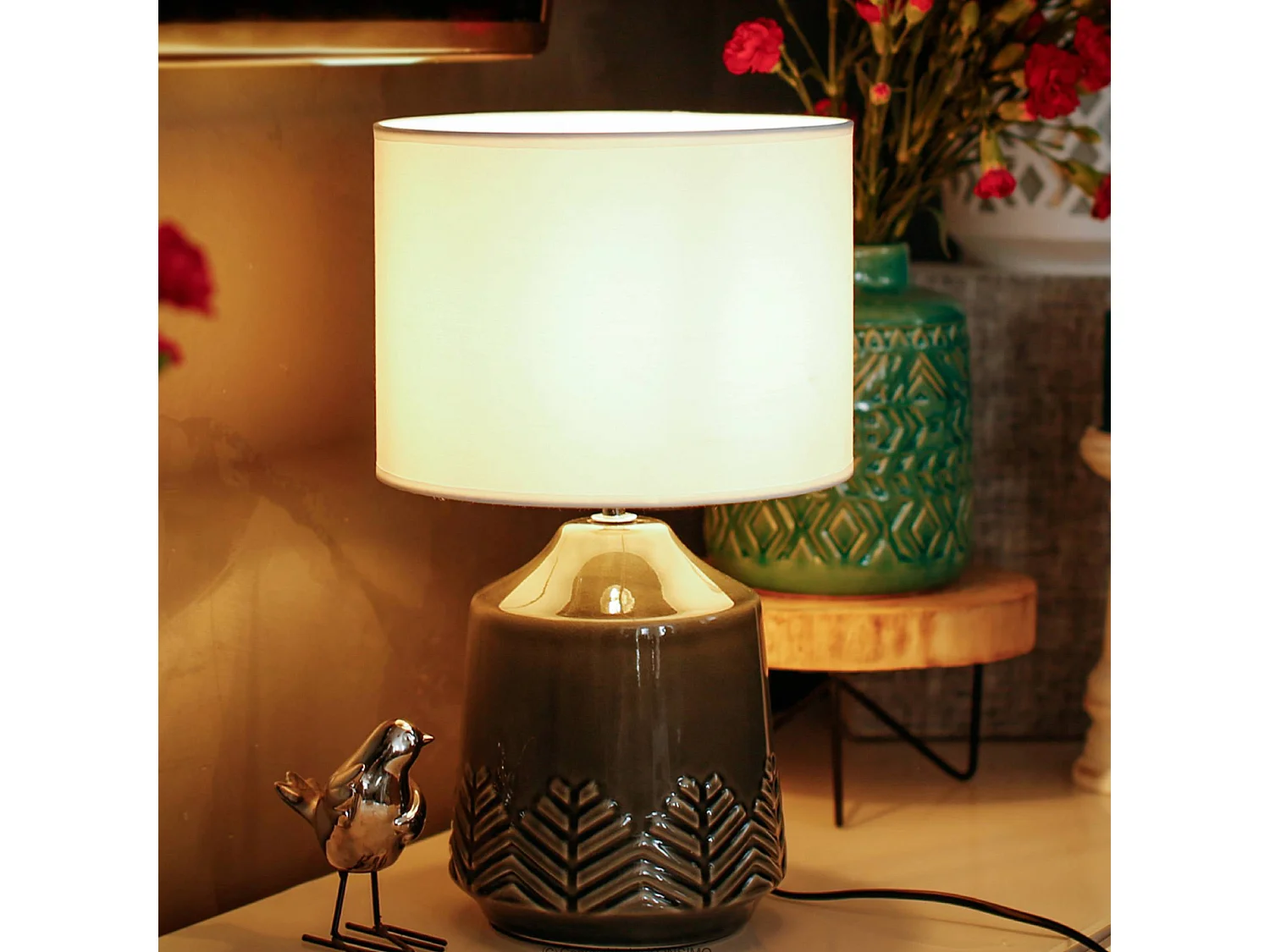 Tischlampe 2-er Set - Grau - HYSSO