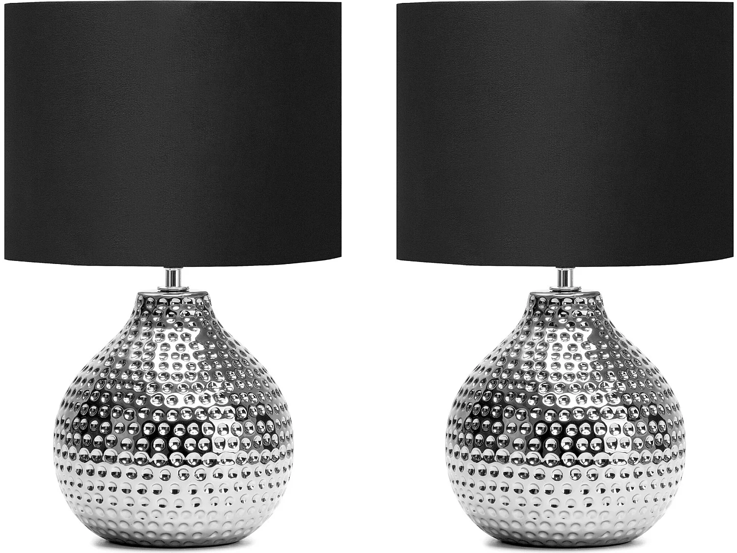 Elegante Tischlampe 2-er Set - Silber - NIPER
