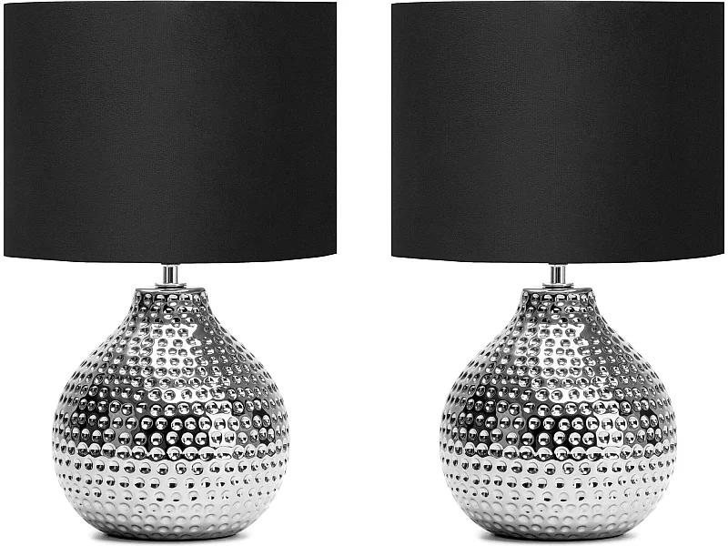 Elegante Tischlampe 2-er Set - Silber - NIPER