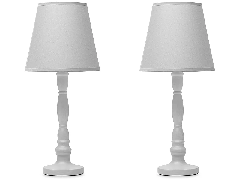 Klassische Tischlampe 2-er Set - Grau - GITTA
