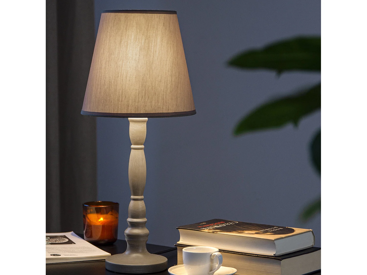 Klassische Tischlampe - Grau - GITTA