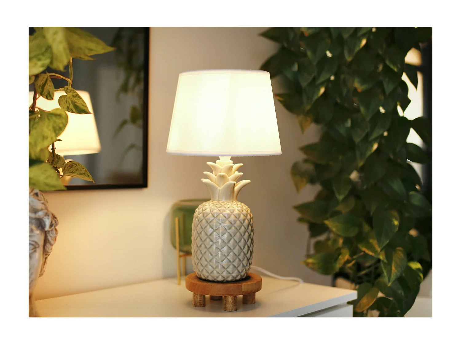 Ananas Tischlampe - Weiß - AREDI