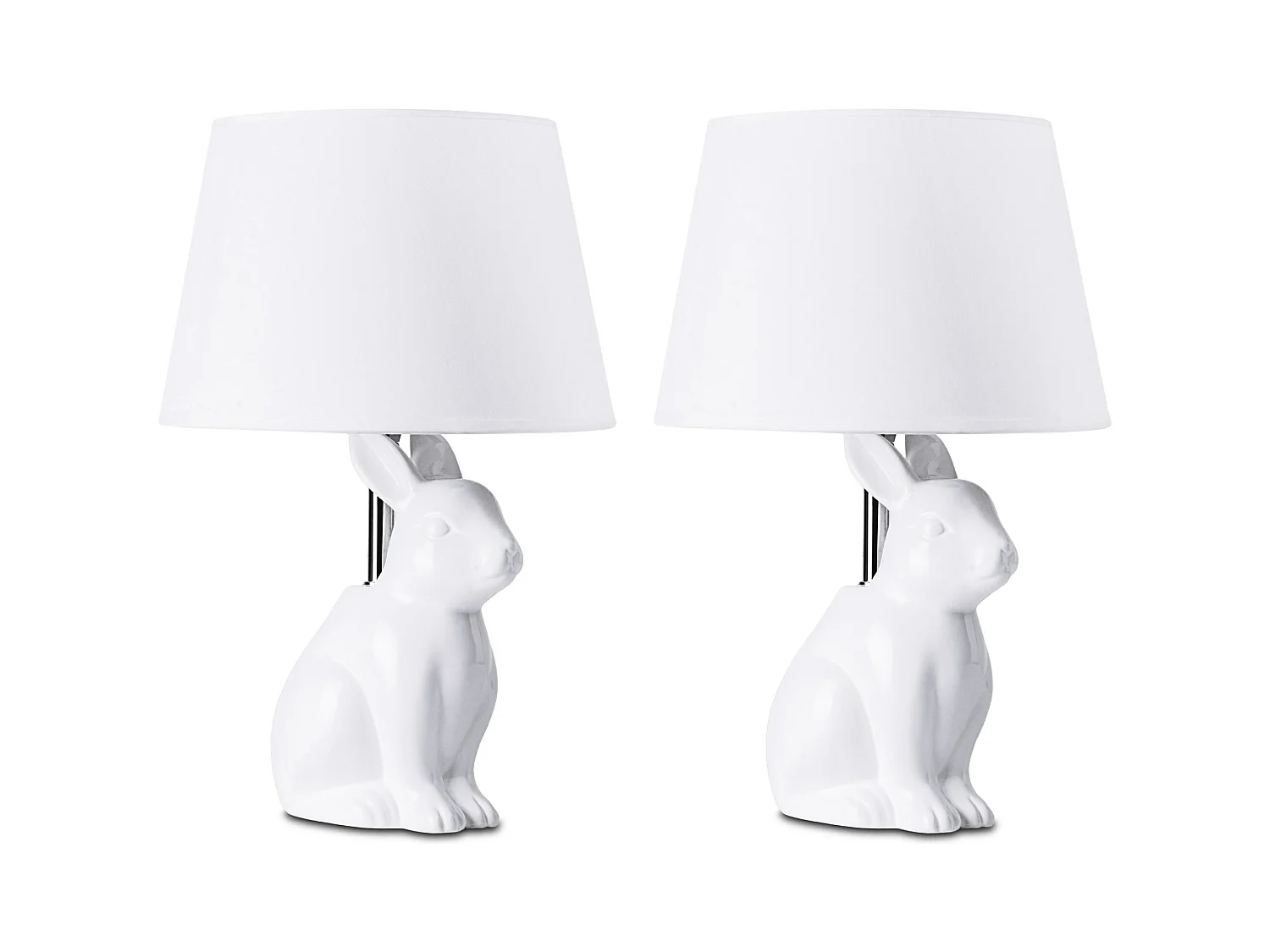 Tischlampe mit Kaninchenmotiv 2-er Set - Weiß - LEPUS