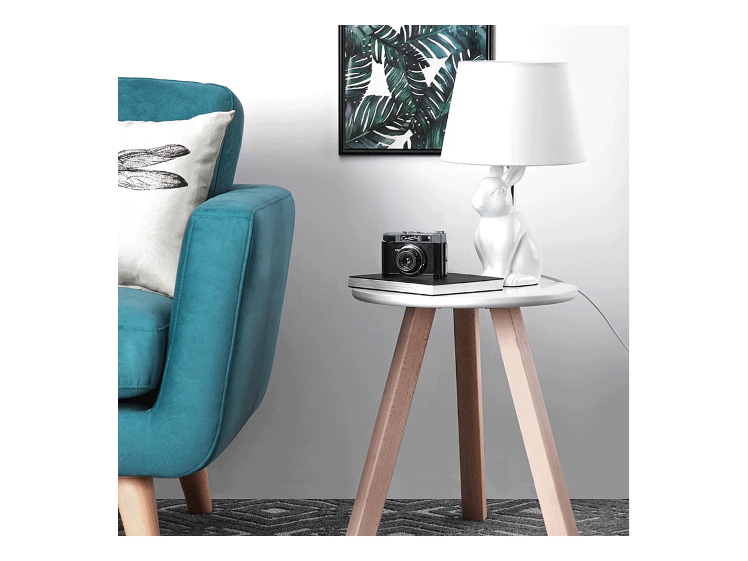 Tischlampe mit Kaninchenmotiv 2-er Set - Weiß - LEPUS