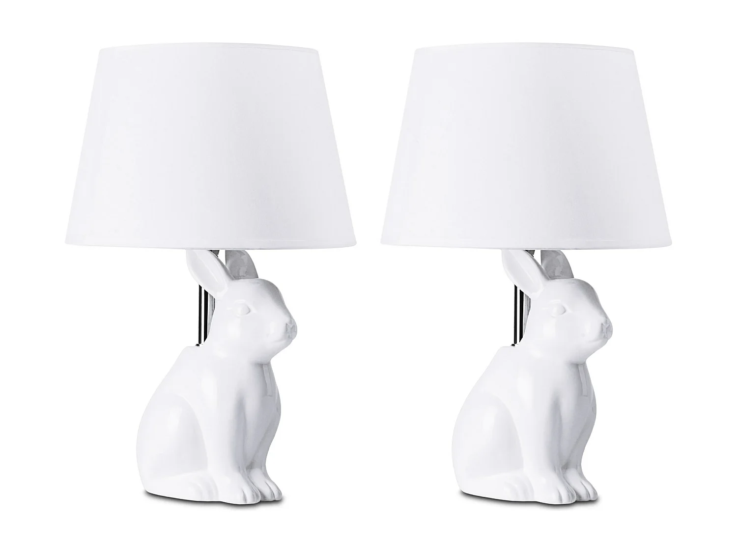 Tischlampe mit Kaninchenmotiv 2-er Set - Weiß - LEPUS