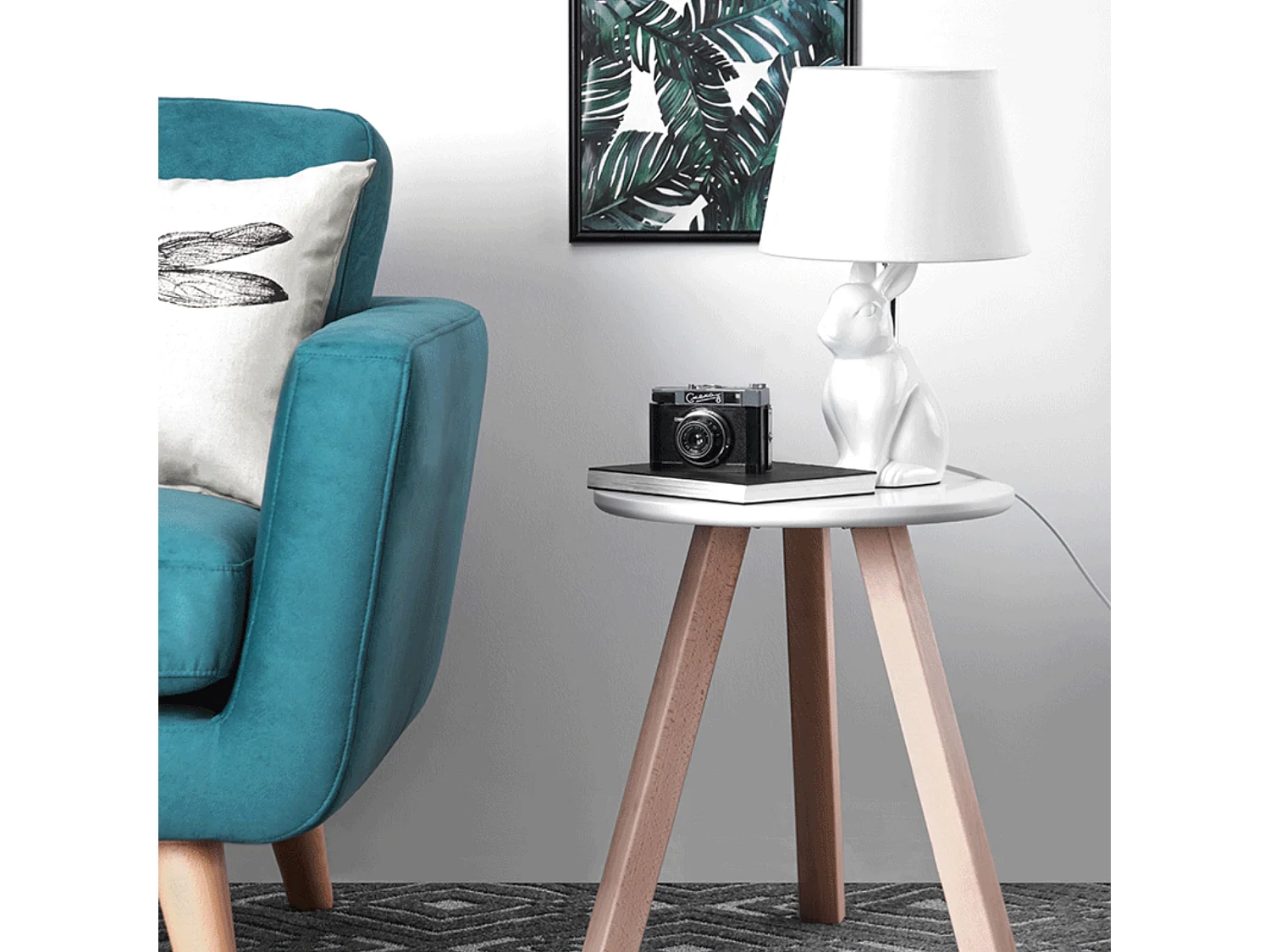 Tischlampe mit Kaninchenmotiv 2-er Set - Weiß - LEPUS