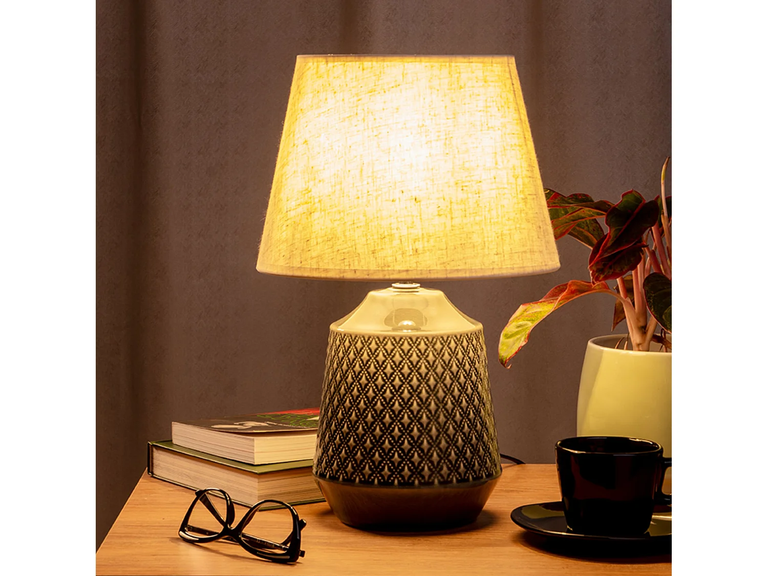Tischlampe - Beige/Marine - SOPI