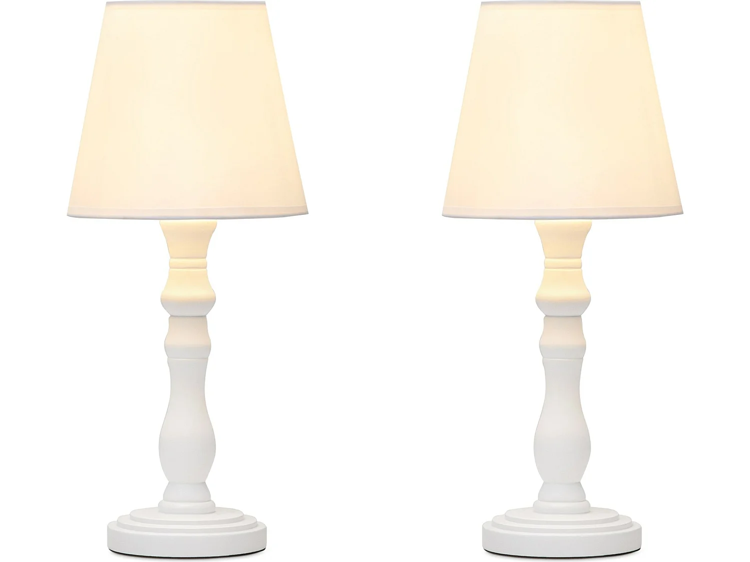 Klassische Tischlampe 2-er Set - Weiß - GITTA