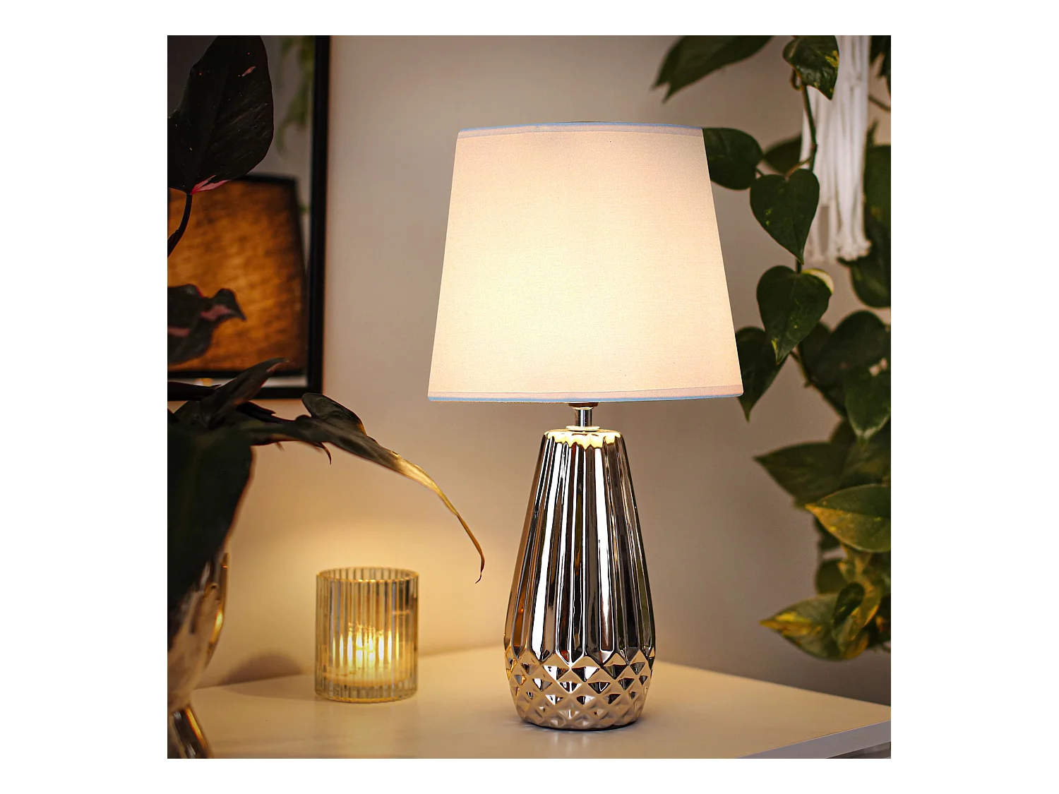 Tischlampe - Silber - ERANA