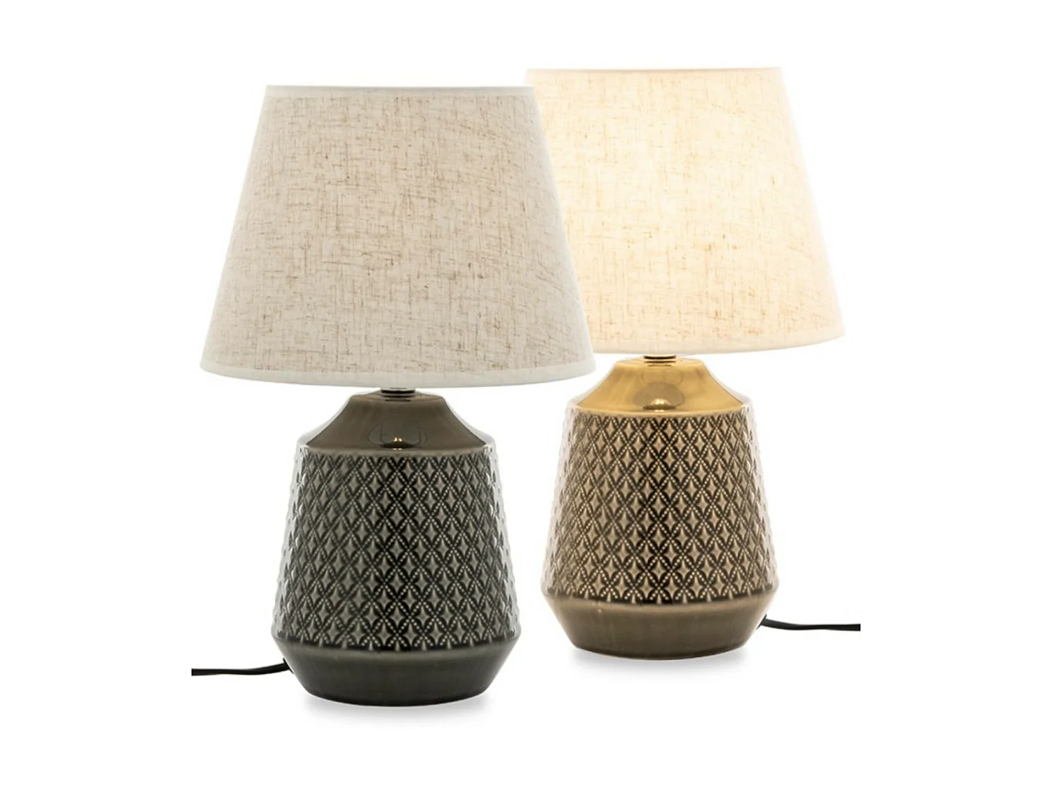 Tischlampe 2-er Set - Beige/marine- SOPI