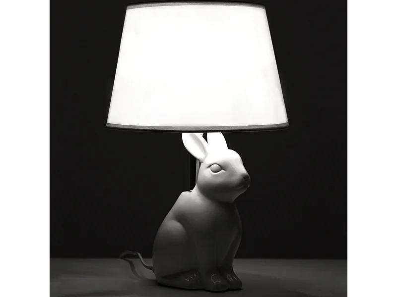 Tischlampe mit Kaninchenmotiv - Weiß - LEPUS