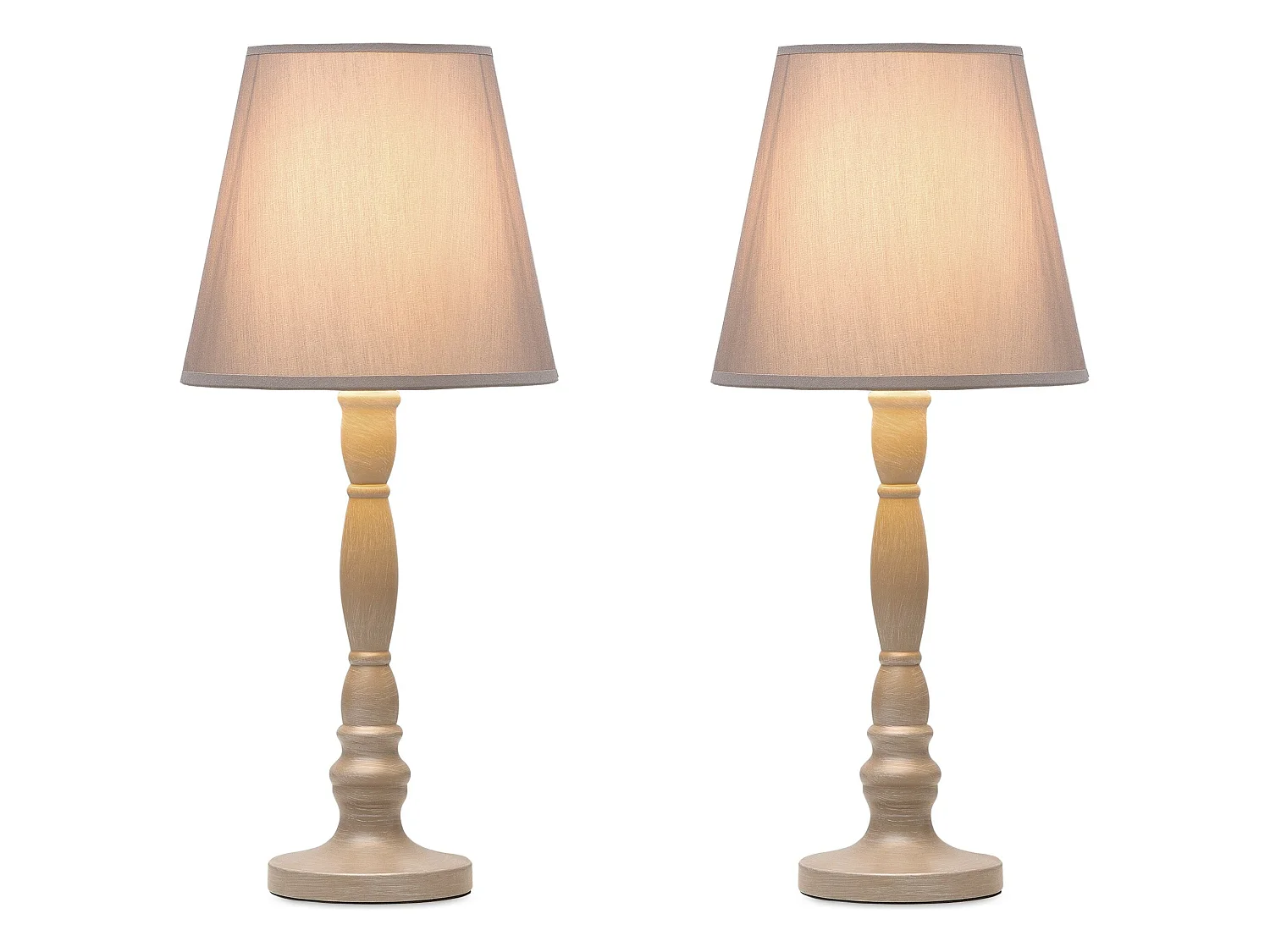 Klassische Tischlampe 2-er Set - Beige - GITTA