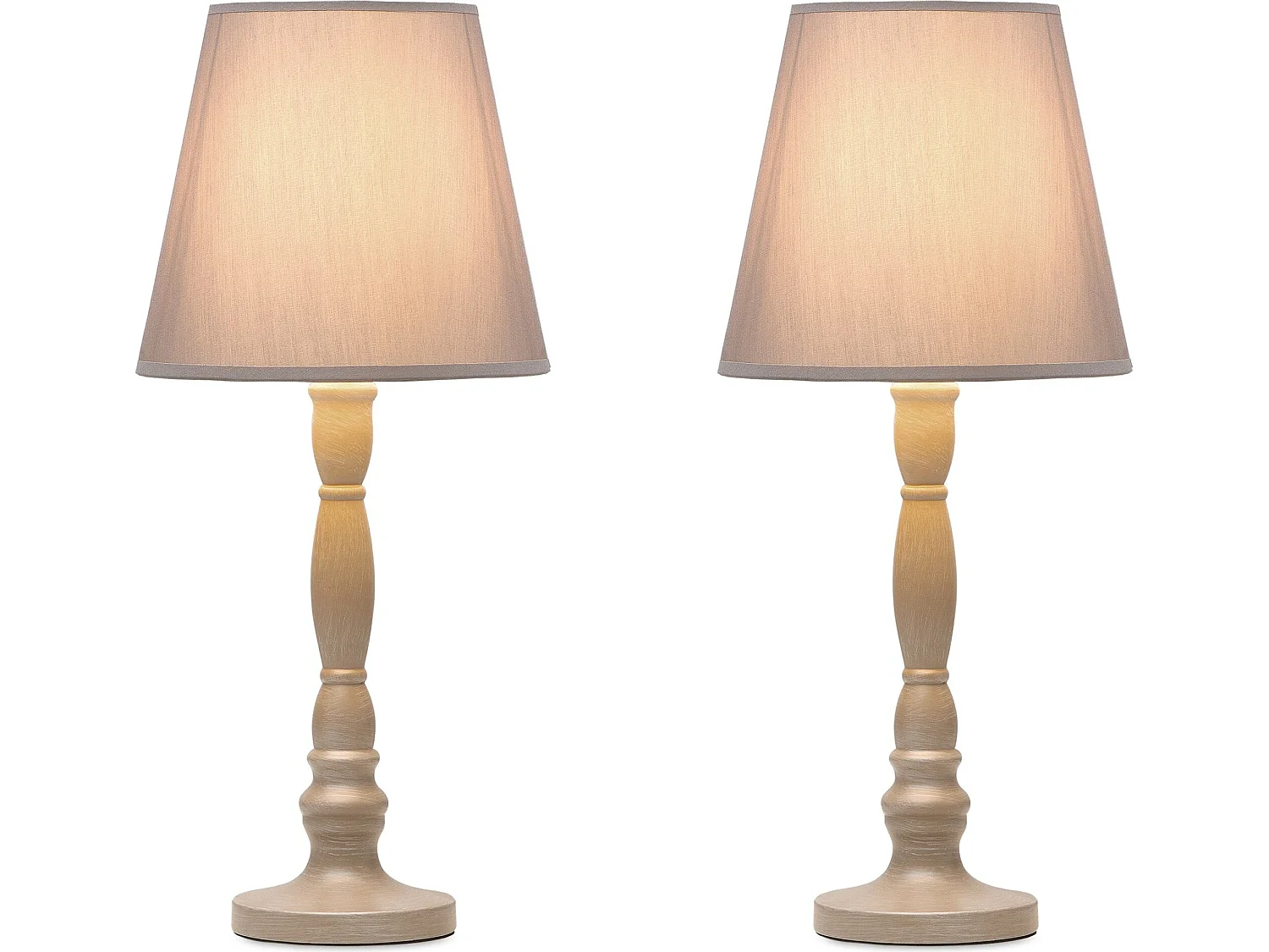 Klassische Tischlampe 2-er Set - Beige - GITTA