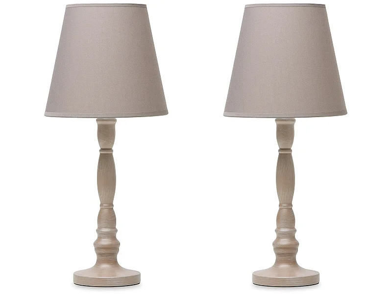 Klassische Tischlampe 2-er Set - Beige - GITTA