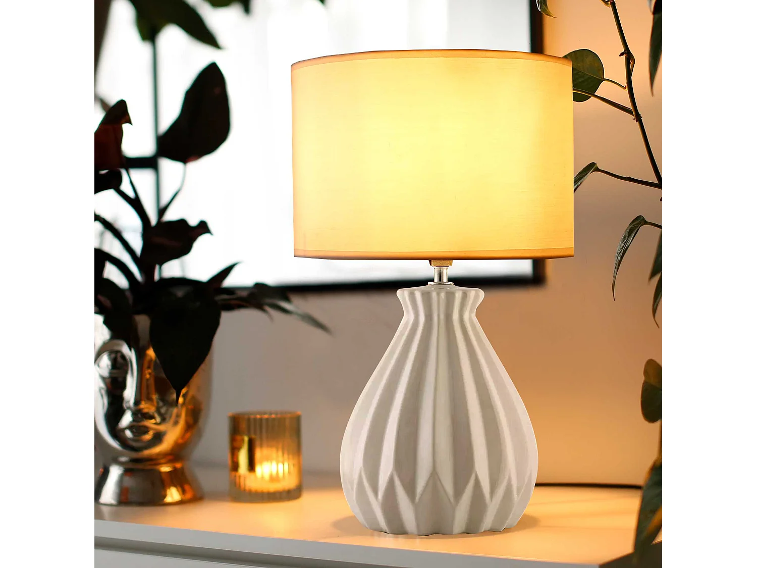 Tischlampe - Weiß - FABO