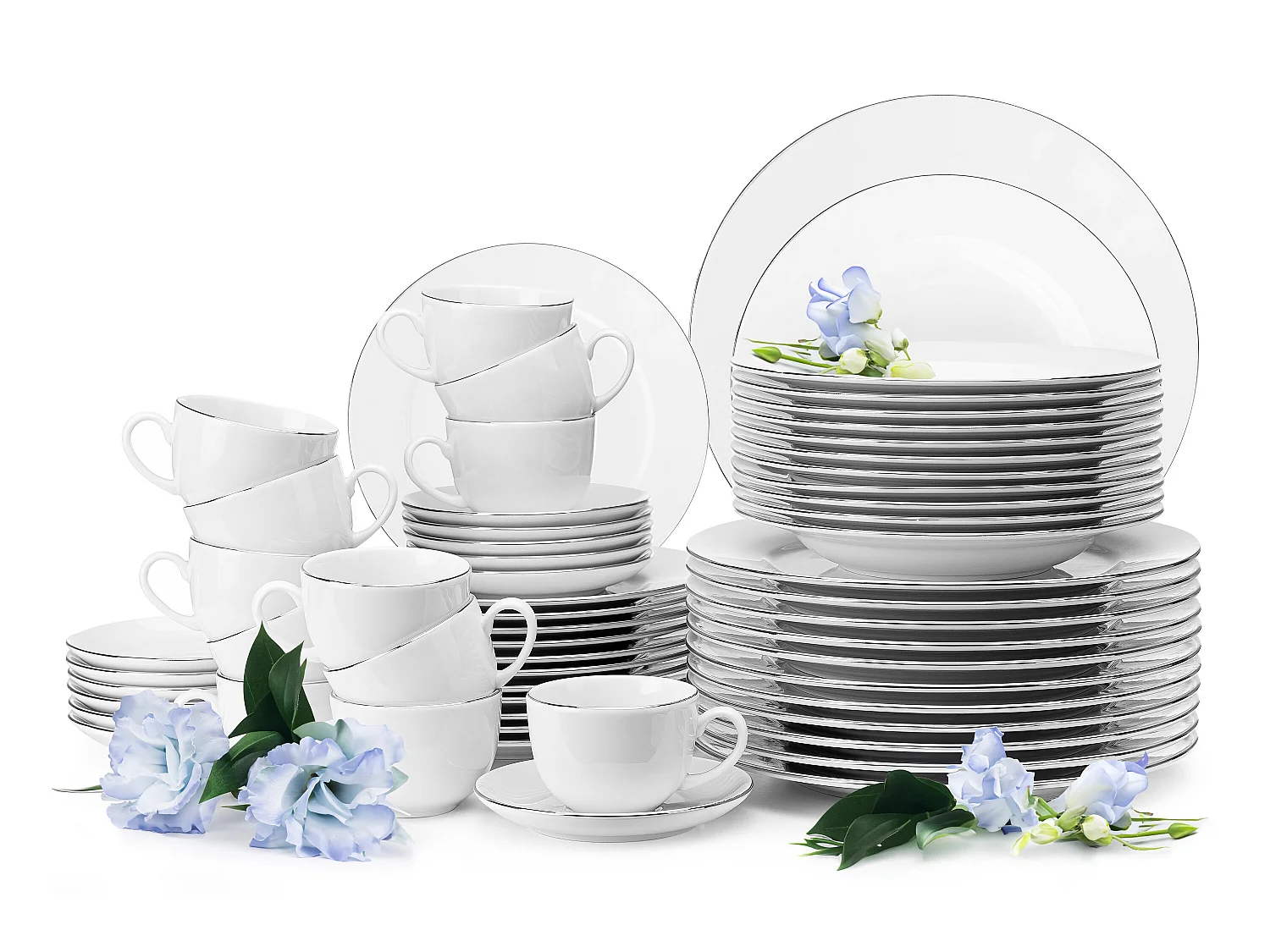 Ess- und Kaffeeservice 12 Personen (60 tlg) - Weiß - MUSCARI