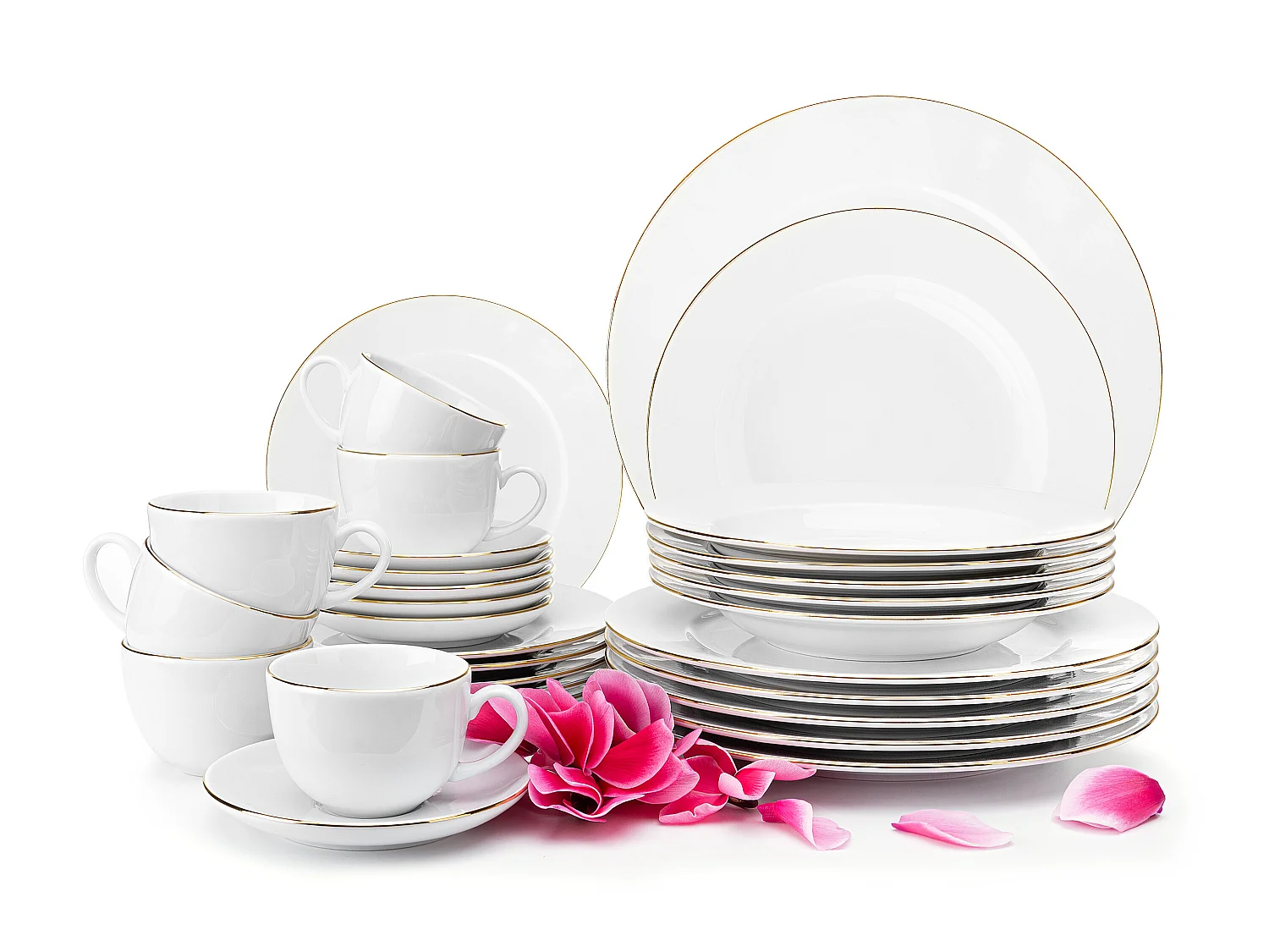 Ess- und Kaffeeservice 6 Personen (30 tlg) - Weiß - MUSCARI