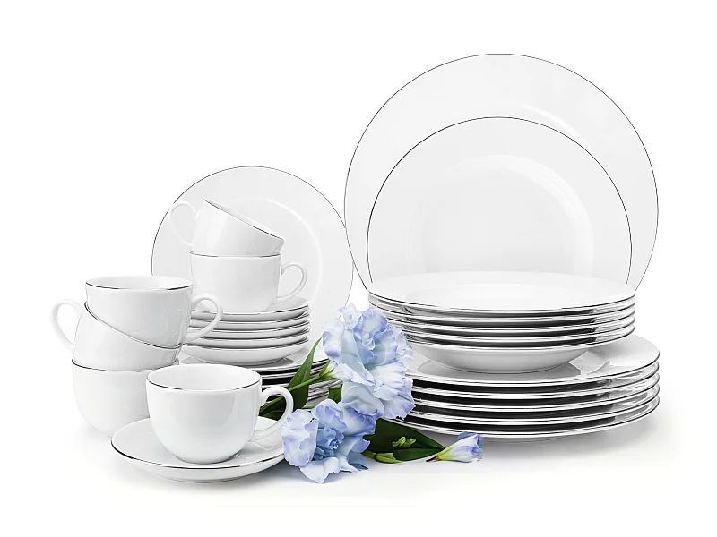 Ess- und Kaffeeservice 6 Personen (30 tlg) - Weiß - MUSCARI