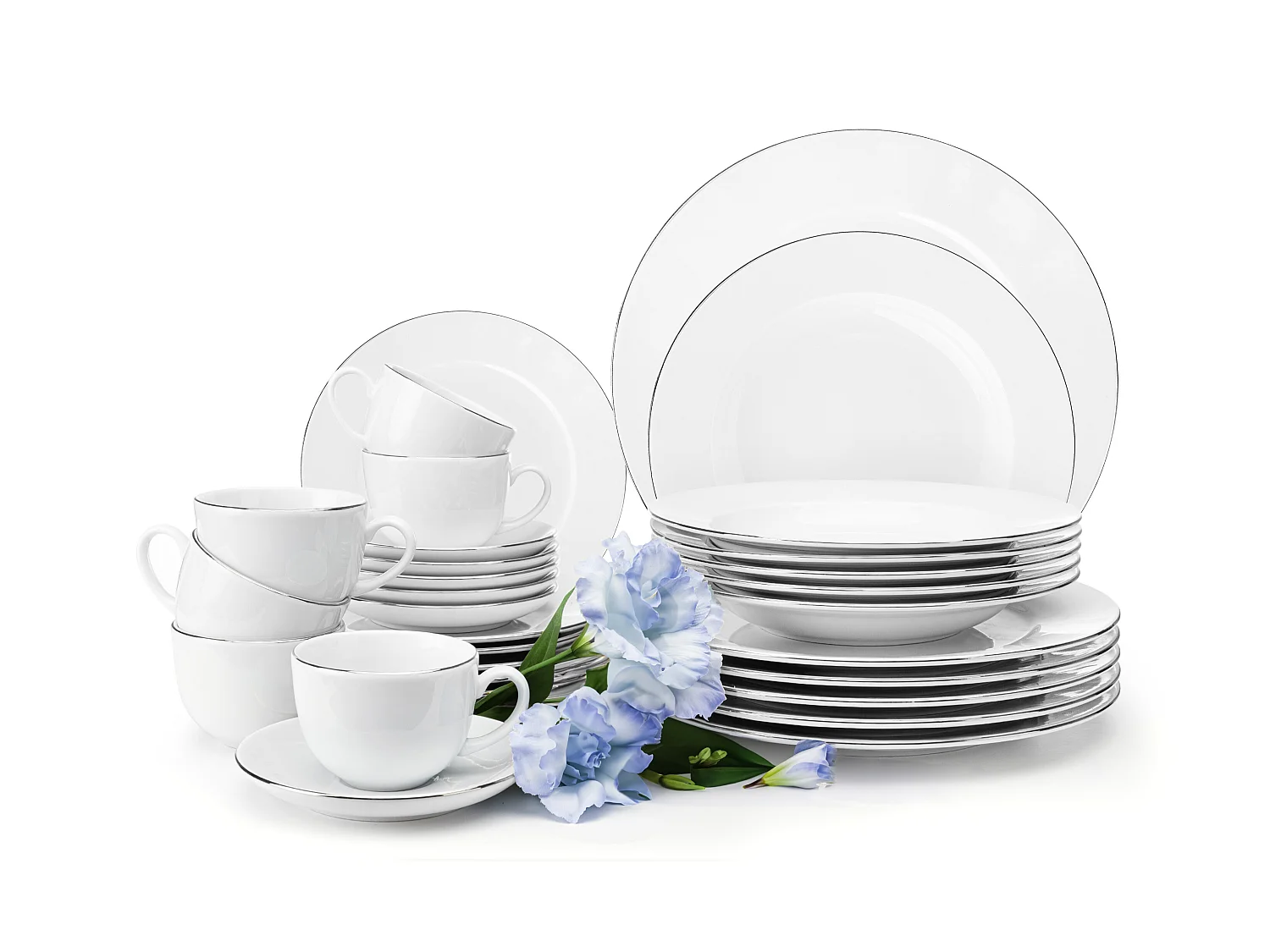 Ess- und Kaffeeservice 6 Personen (30 tlg) - Weiß - MUSCARI