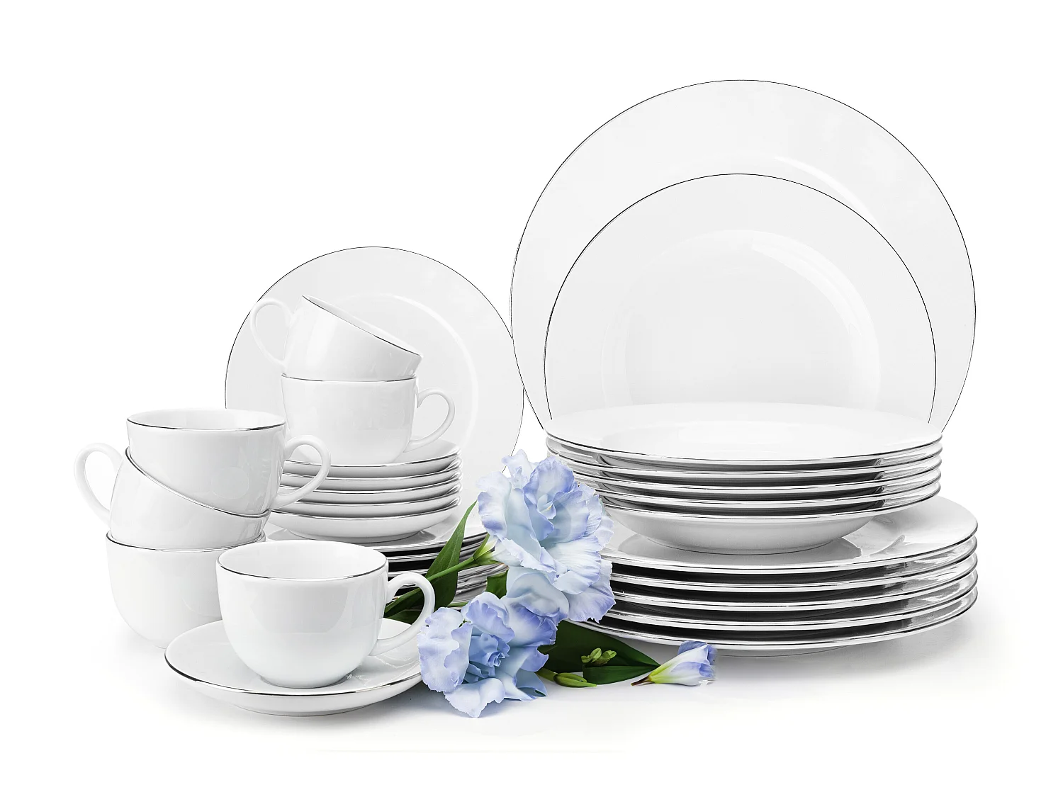 Ess- und Kaffeeservice 6 Personen (30 tlg) - Weiß - MUSCARI