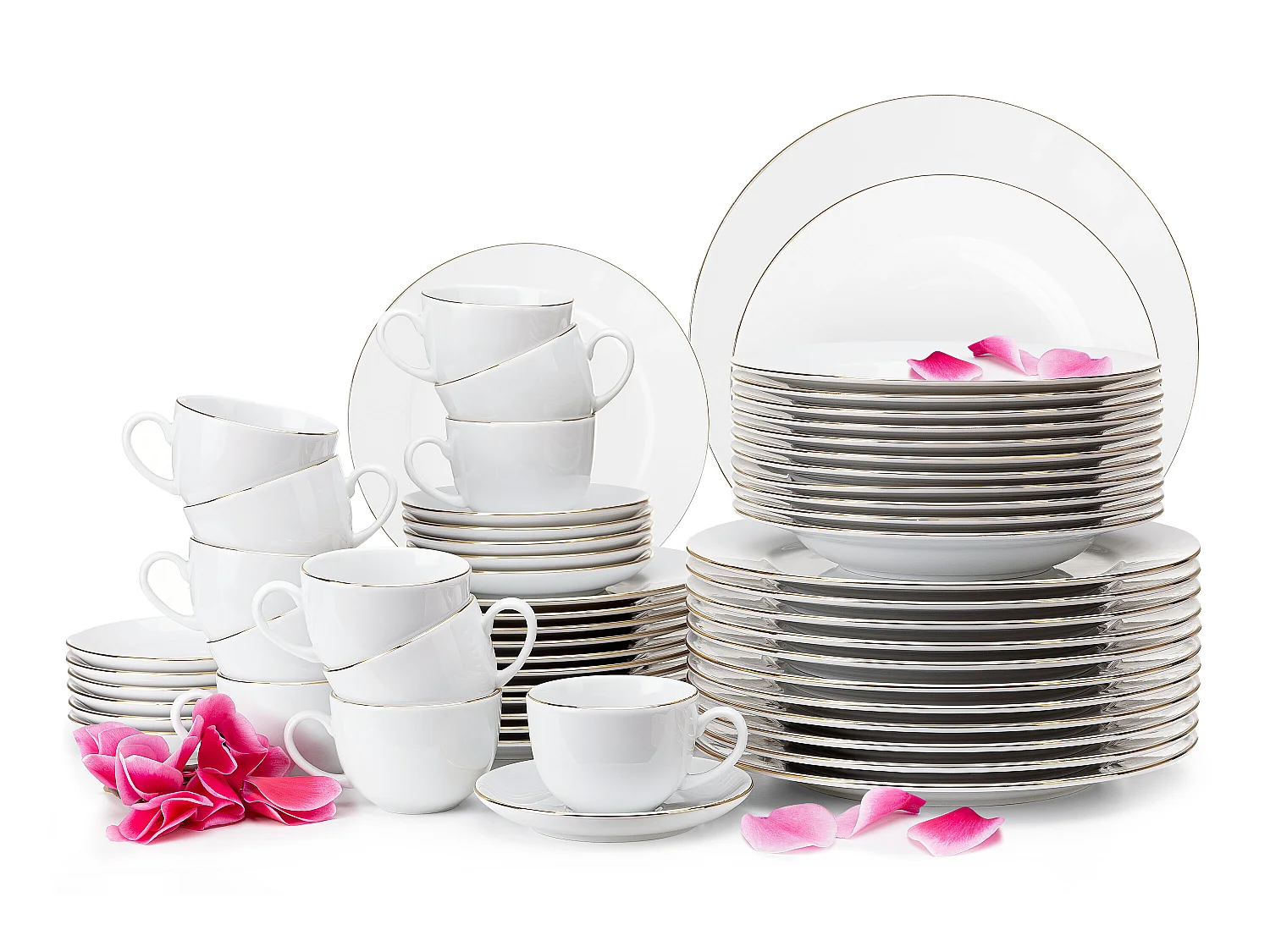 Ess- und Kaffeeservice 12 Personen (60 tlg) - Weiß - MUSCARI