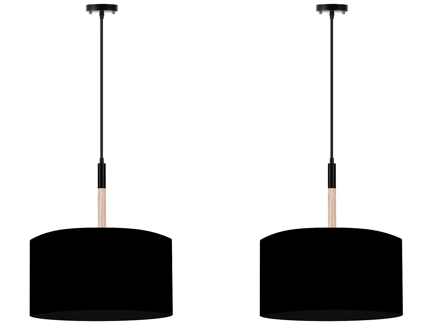 Hängelampe im skandinavischen Stil 2-er Set - Schwarz - PLISO