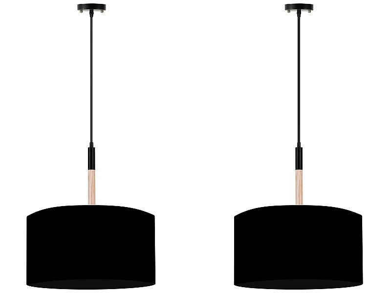 Hängelampe im skandinavischen Stil 2-er Set - Schwarz - PLISO