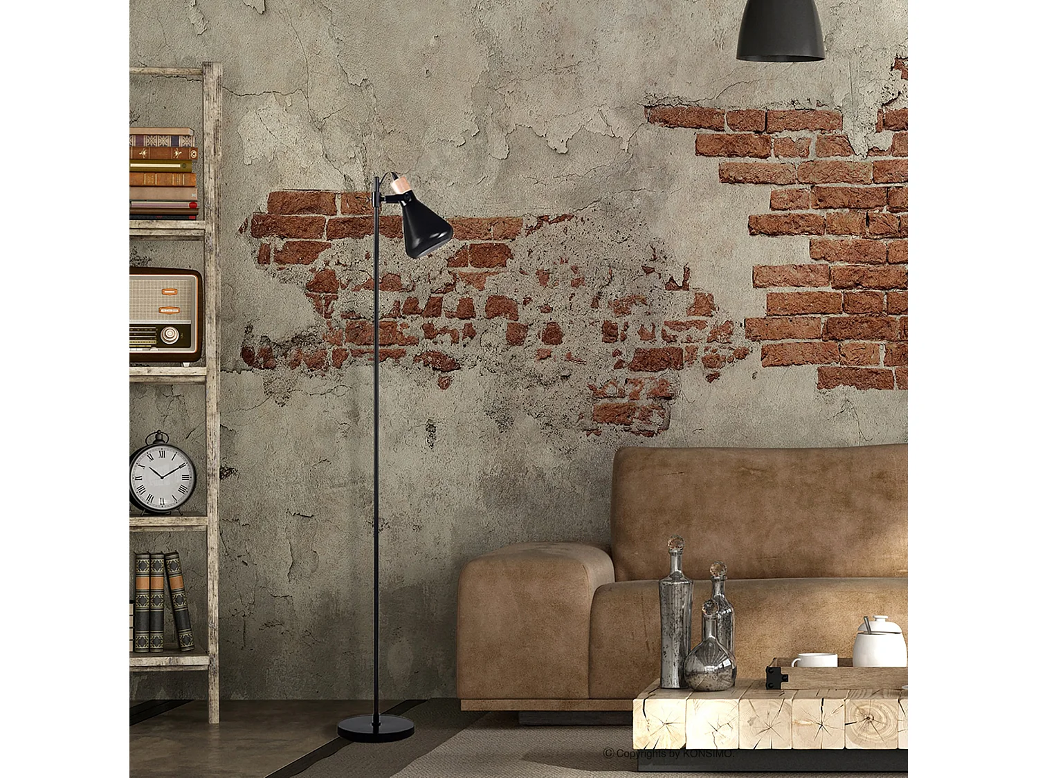 Stehlampe im skandinavischen Stil 2-er Set - Schwarz - CORTODI